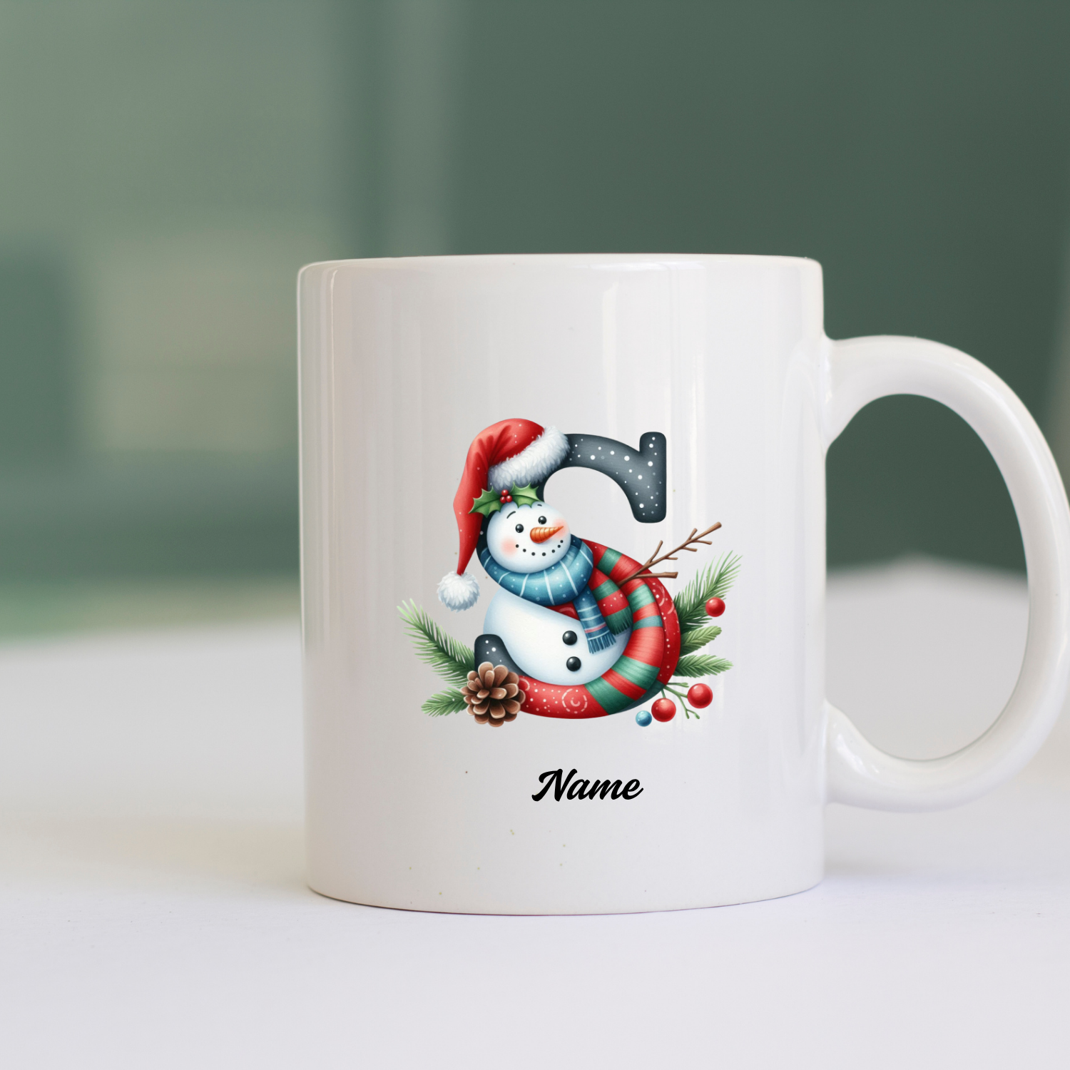 Personalized Monogram Mug – Custom Initial & Name, 12oz or 15oz White Ceramic ORCA Coated Mug