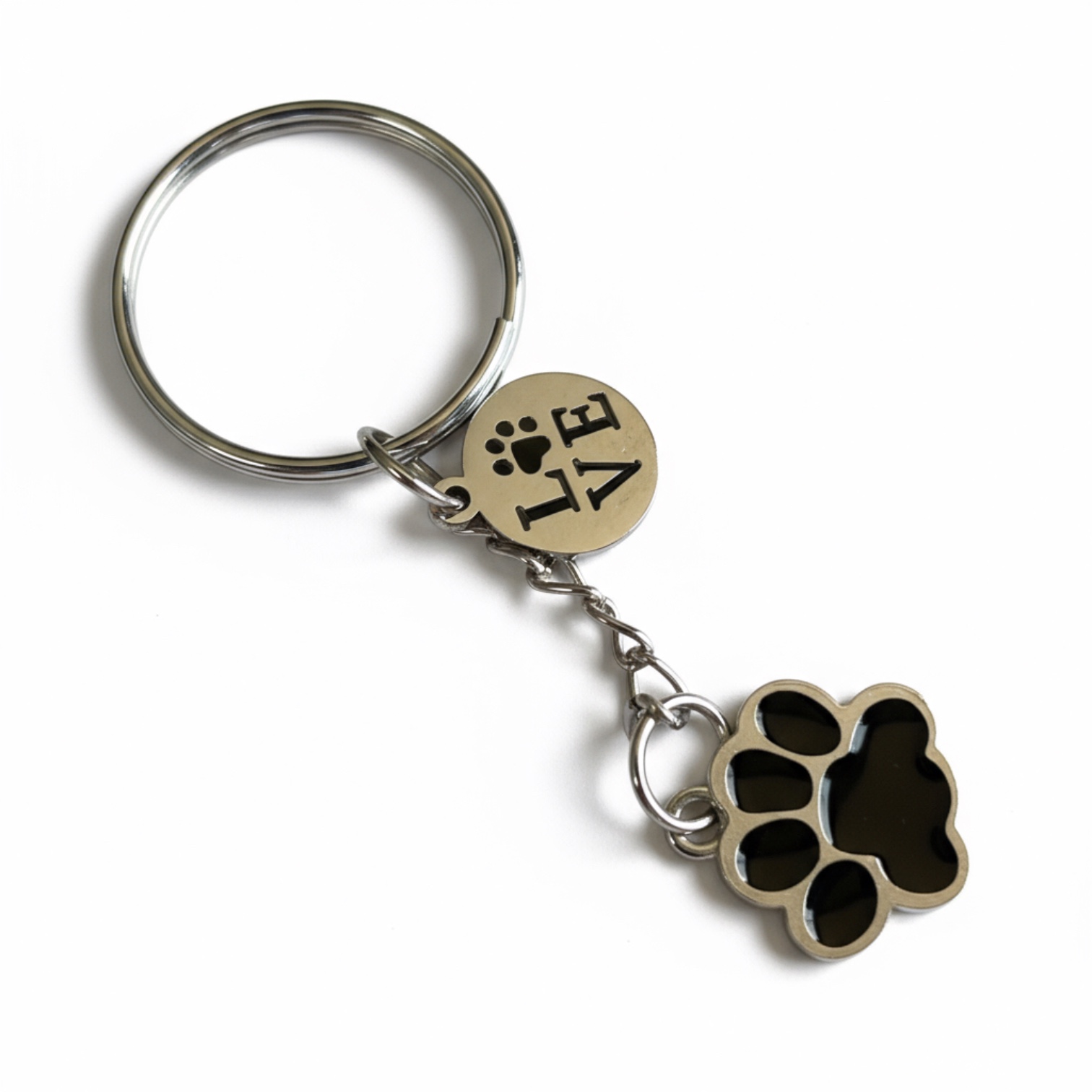 🐾 Pet Paw Keychain – Cute Animal Paw Charm Key Ring – Available in Pink, Black & White – Perfect for Pet Lovers, Gifts & Accessories