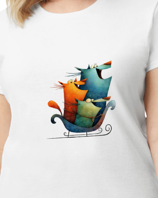 Quirky Cat Christmas T-Shirt – Funny Holiday Tee for Cat Lovers