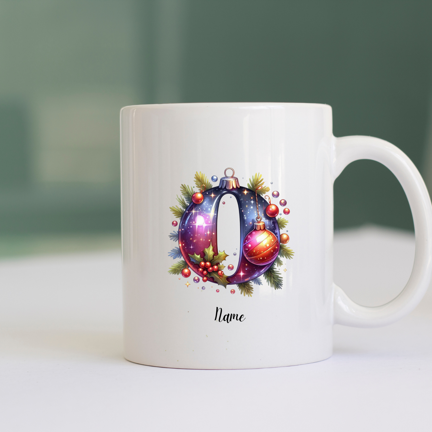 Personalized Monogram Mug – Custom Initial & Name, 12oz or 15oz White Ceramic ORCA Coated Mug