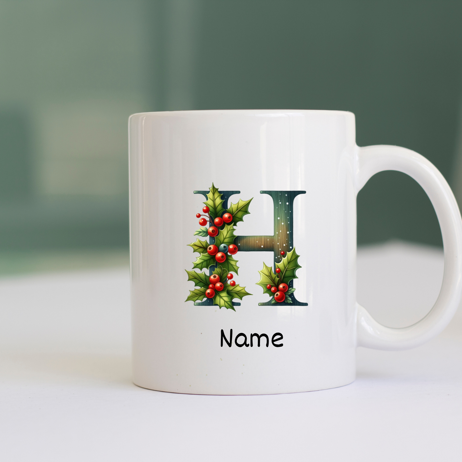 Personalized Monogram Mug – Custom Initial & Name, 12oz or 15oz White Ceramic ORCA Coated Mug