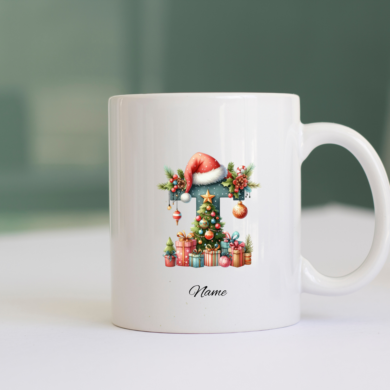 Personalized Monogram Mug – Custom Initial & Name, 12oz or 15oz White Ceramic ORCA Coated Mug