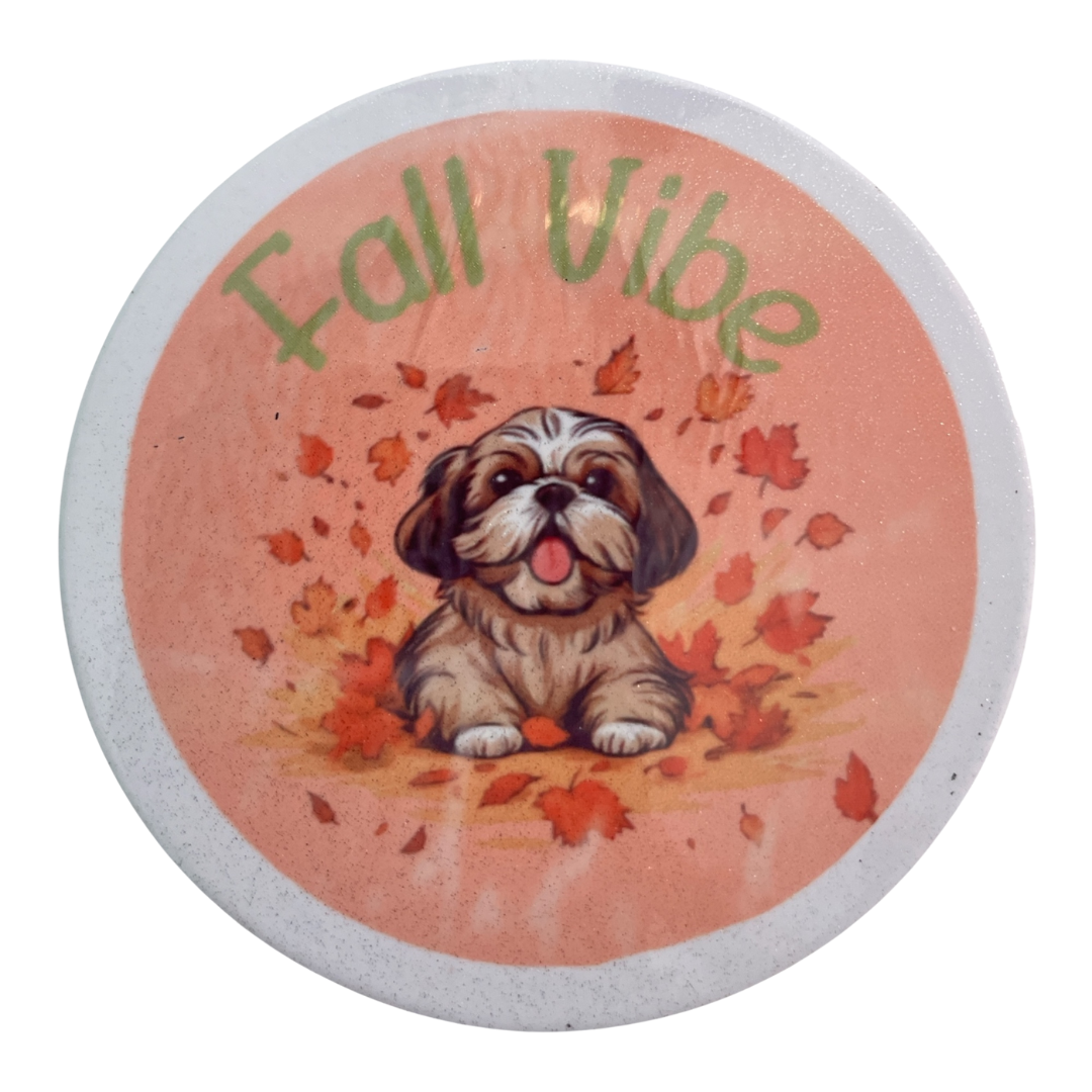 🍁 Fall Vibe Dog Decorative Magnet -Autumn Design for Refrigerator, Locker, or Office Décor