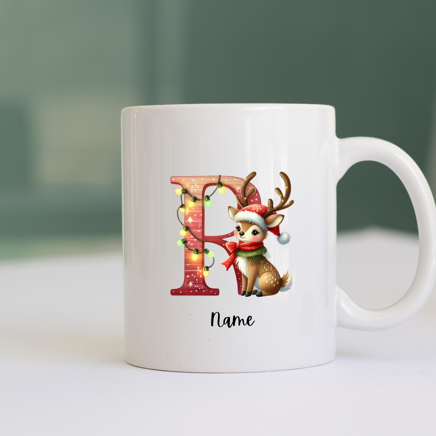 Personalized Monogram Mug – Custom Initial & Name, 12oz or 15oz White Ceramic ORCA Coated Mug