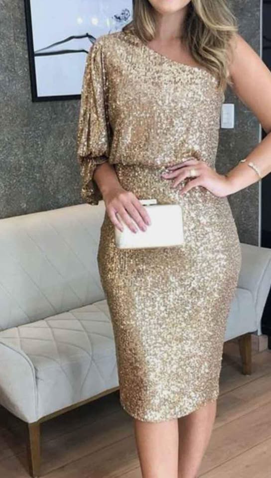 Vestido de lentejuelas doradas