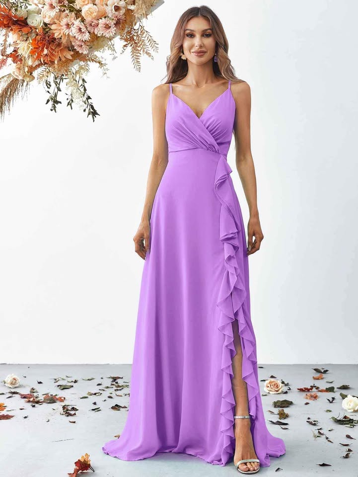 Vestido largo morado