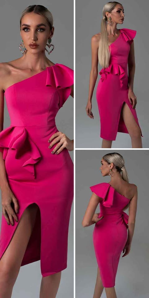 Vestido rosa con volantes