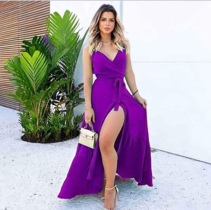 Vestido largo morado
