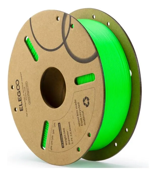 Elegoo 1kg Pla Filamento para Impresora 3d 1.75mm Color Verde Claro