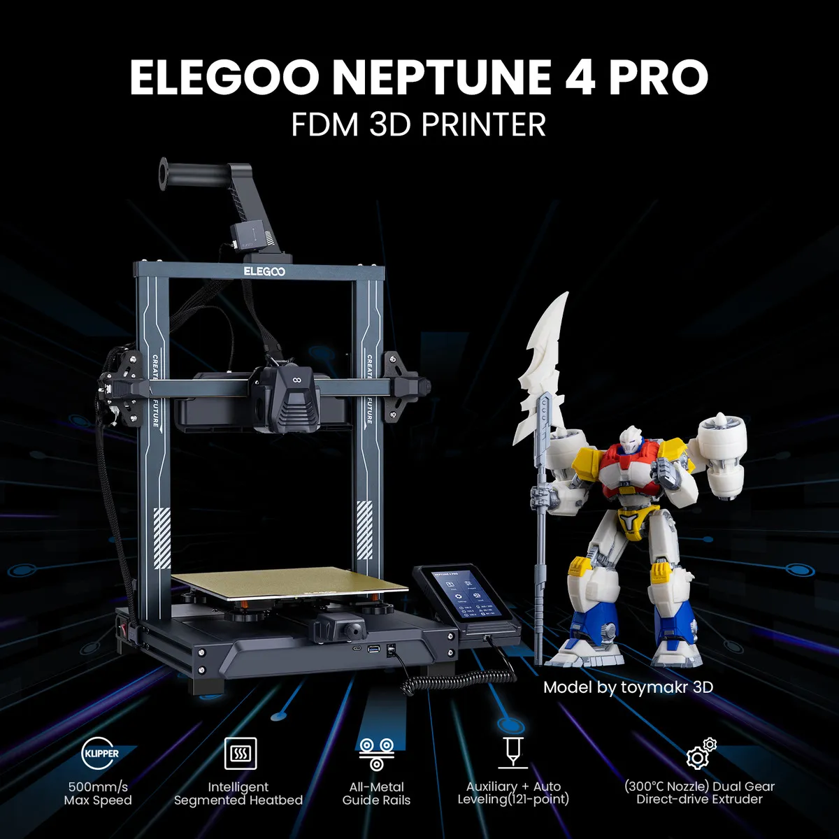 Impresora 3d Elegoo Neptune 4 Pro Color Negro Negro