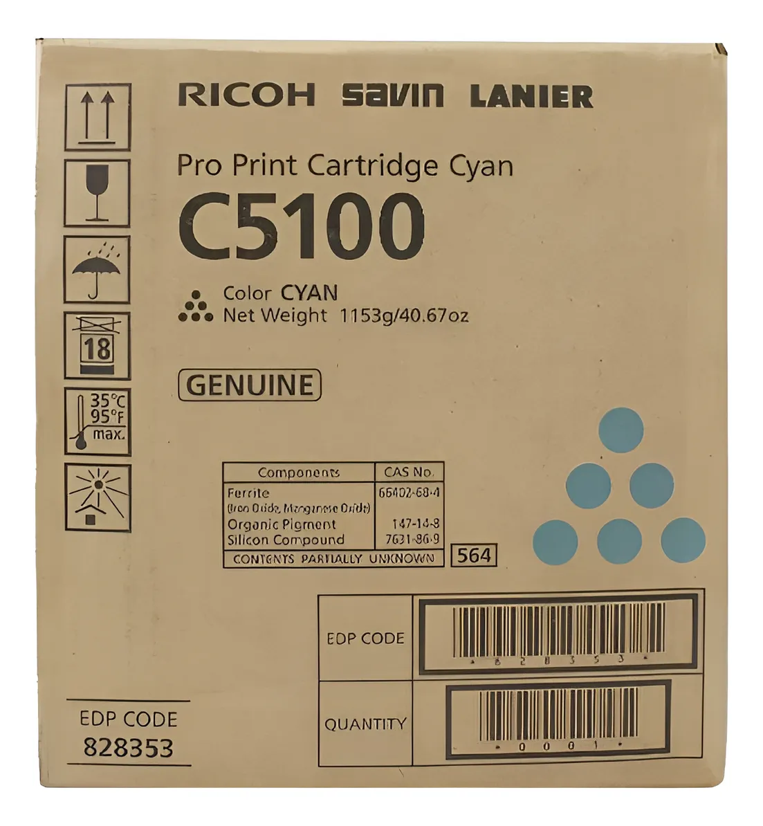 Toner Ricoh Pro C5100 C5110 Original Cian