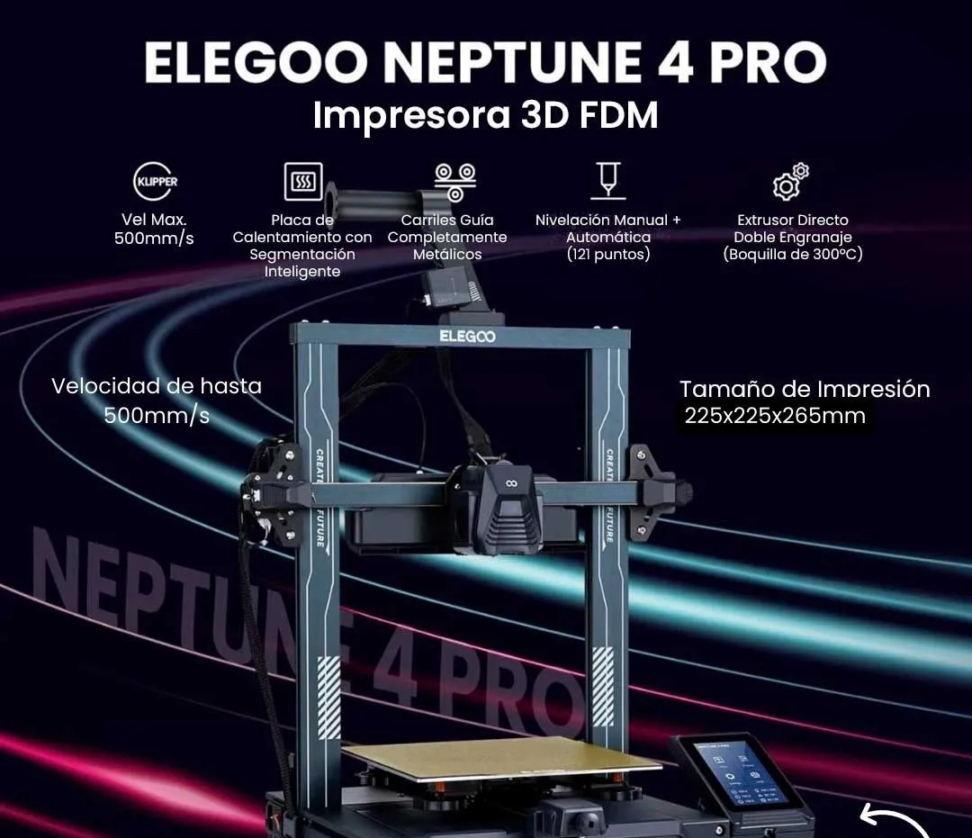 Impresora 3d Elegoo Neptune 4 Pro Color Negro Negro