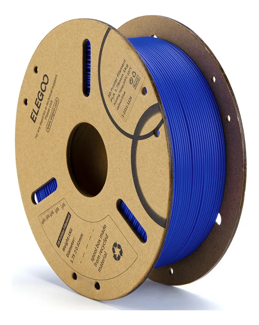 Elegoo 1kg Pla Filamento para Impresora 3d 1.75mm Color Azul Oscuro