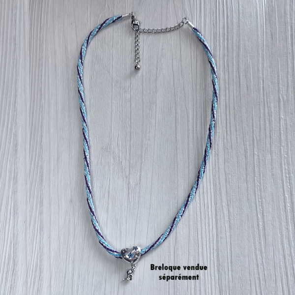 Collier en kumihimo bleu