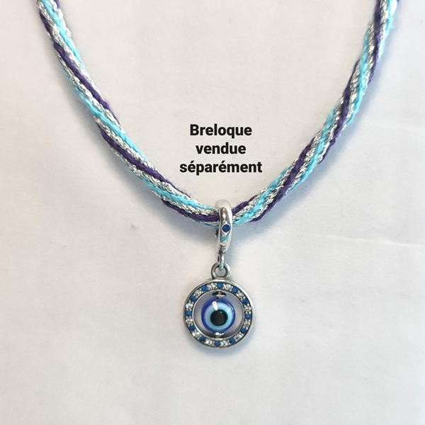Collier en kumihimo bleu
