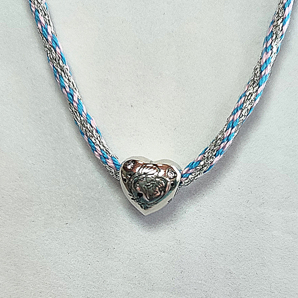 Charm en argent cœur mère enfant