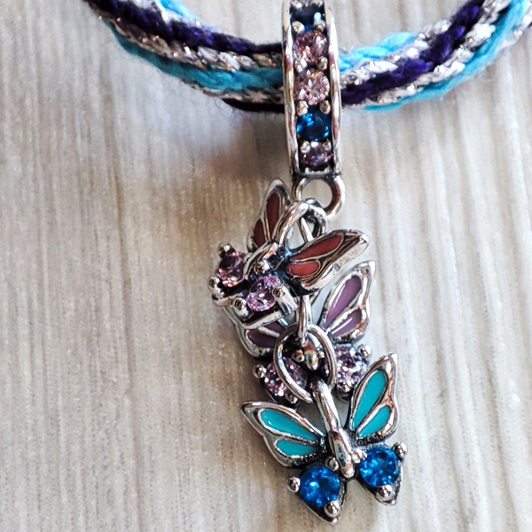 Charm en argent papillons