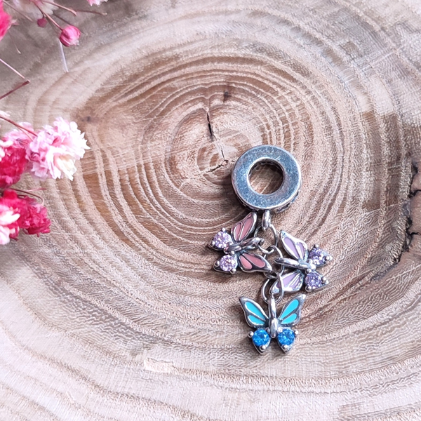 Charm en argent papillons