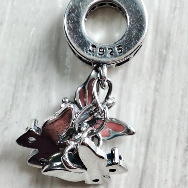 Charm en argent papillons