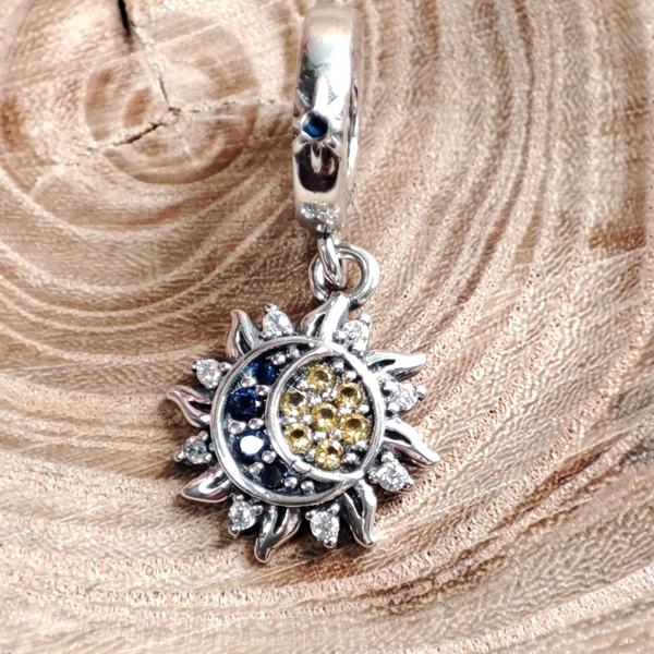 Charm en argent soleil et lune