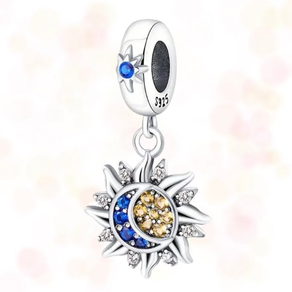 Charm en argent soleil et lune