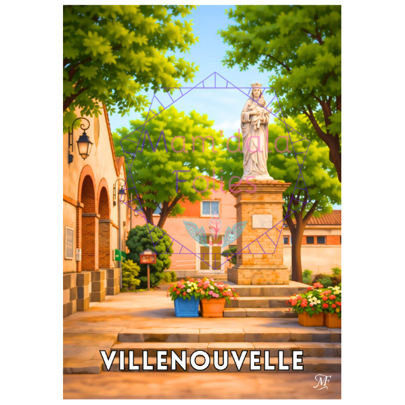Affiche - La vierge à l'enfant - Villenouvelle