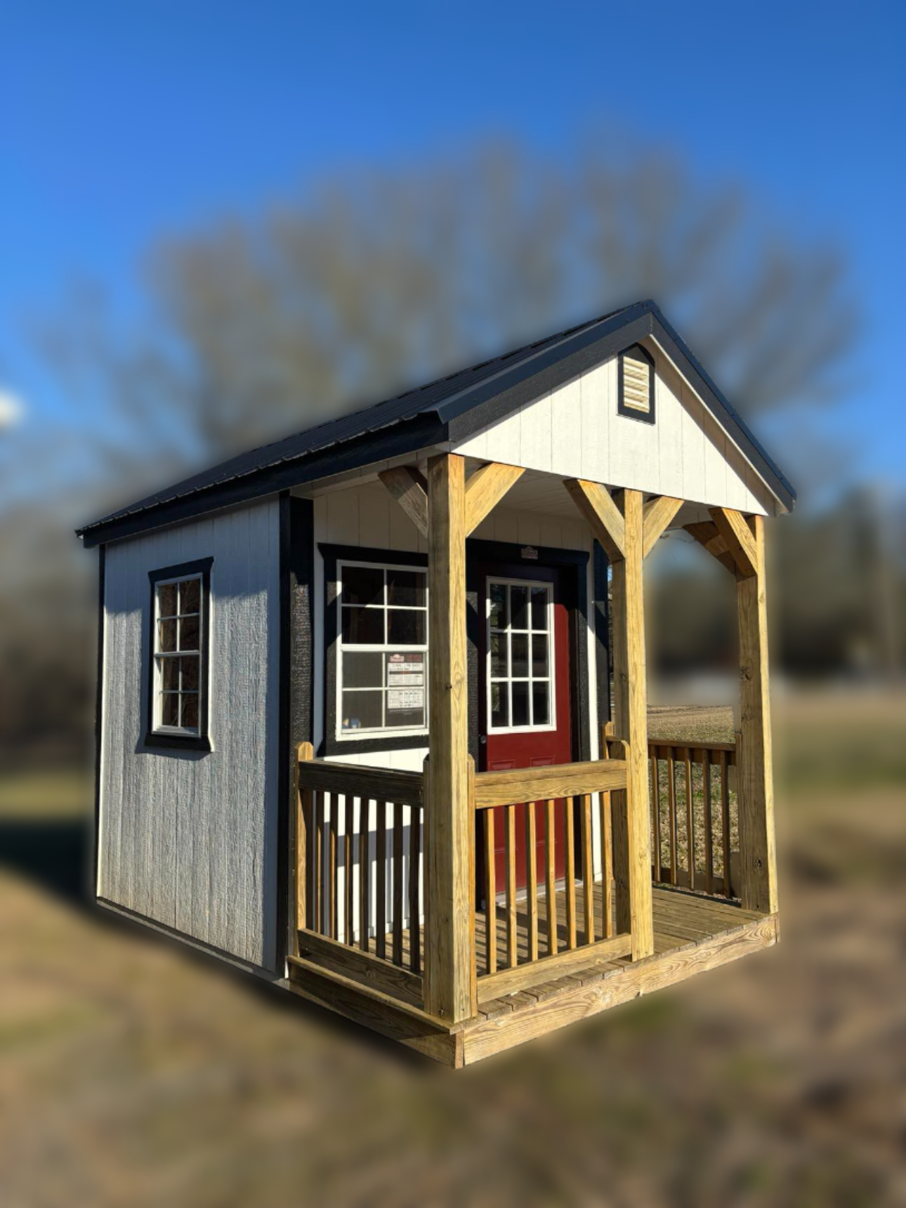 Farmhouse-Style 8x12 Cabin w/ Porch 