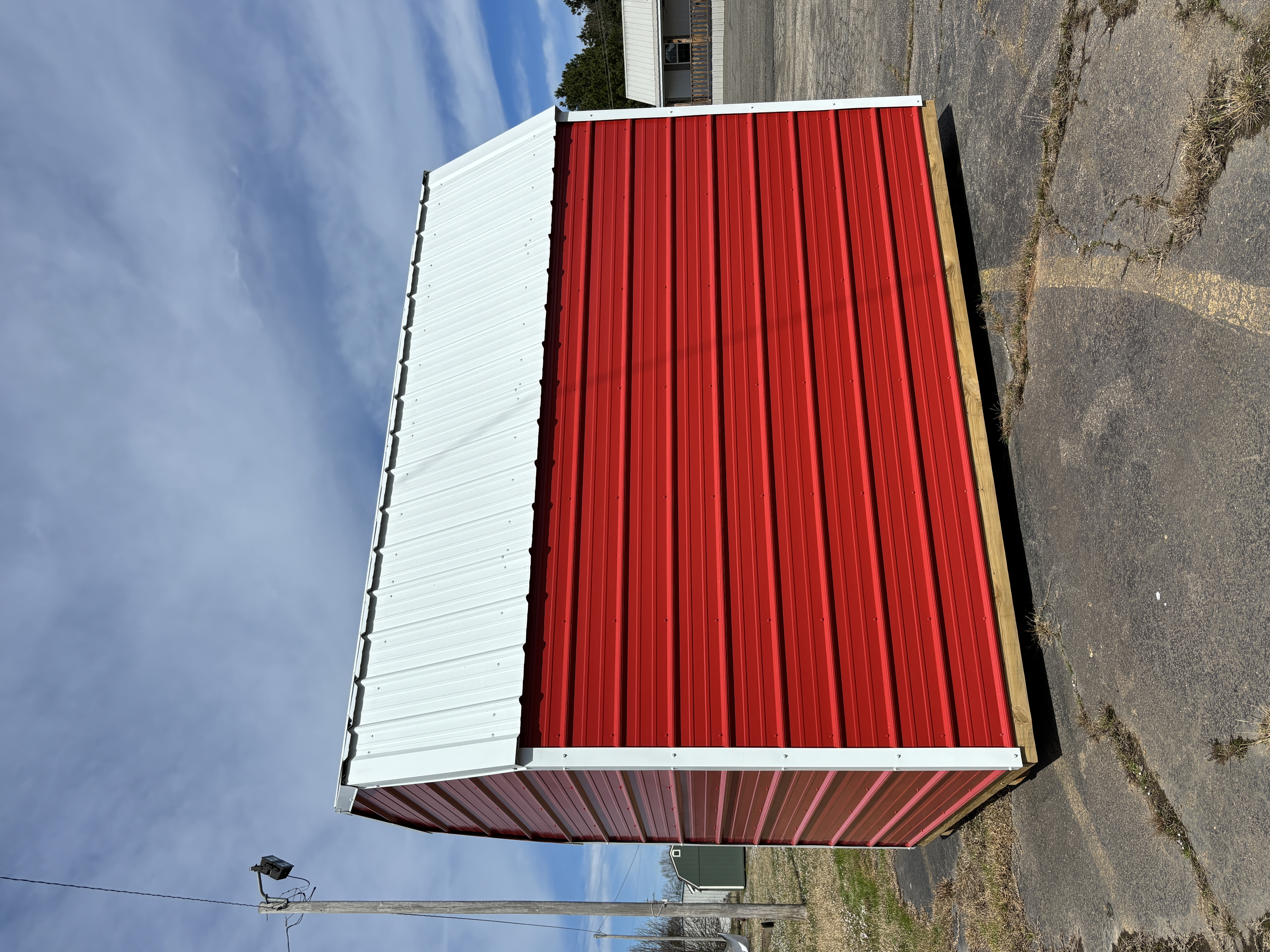 8x12 Lofted Barn Utility Shed – Red Metal Exterior | Rent to Own | Free Delivery