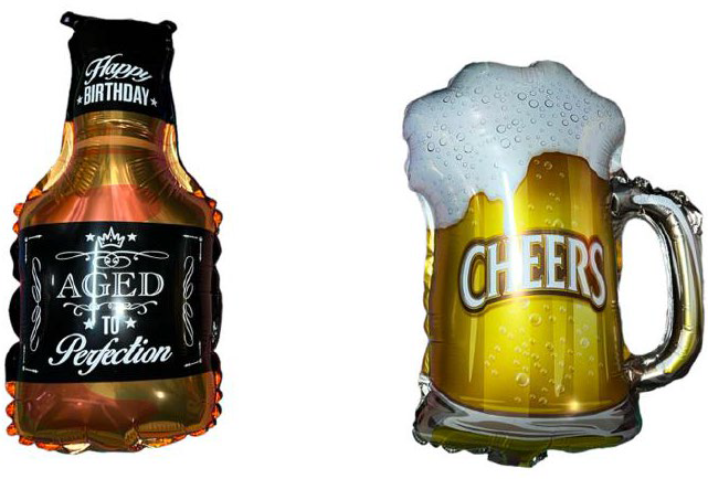 Globos de cerveza de cumpleaños