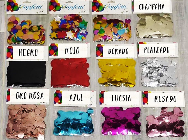 Confetis de colores variados