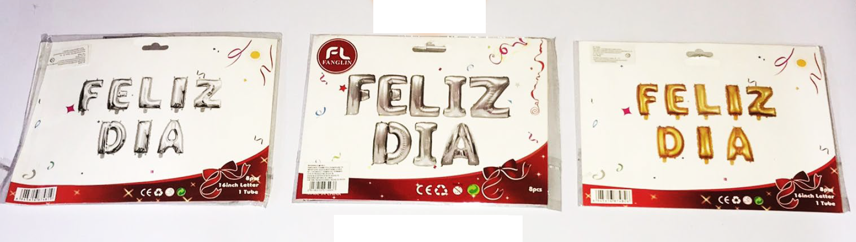 Globos con letras 'Feliz Día' Bouquet