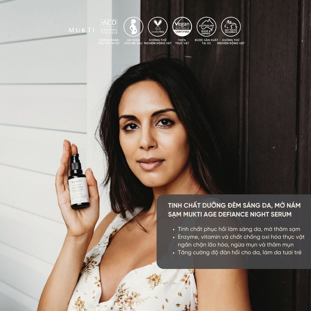Tinh Chất Dưỡng Đêm Sáng Da, Mờ Nếp Nhăn Mukti Age Defiance Night Serum 30Ml