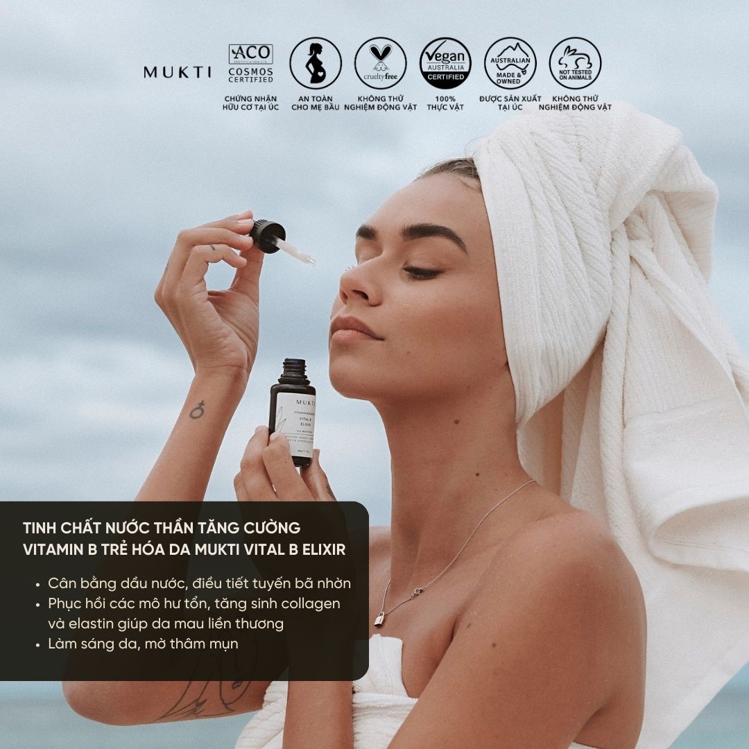 Tinh Chất Nước Thần Tăng Cường Vitamin B Trẻ Hóa Da Mukti Vital B Elixir 30Ml