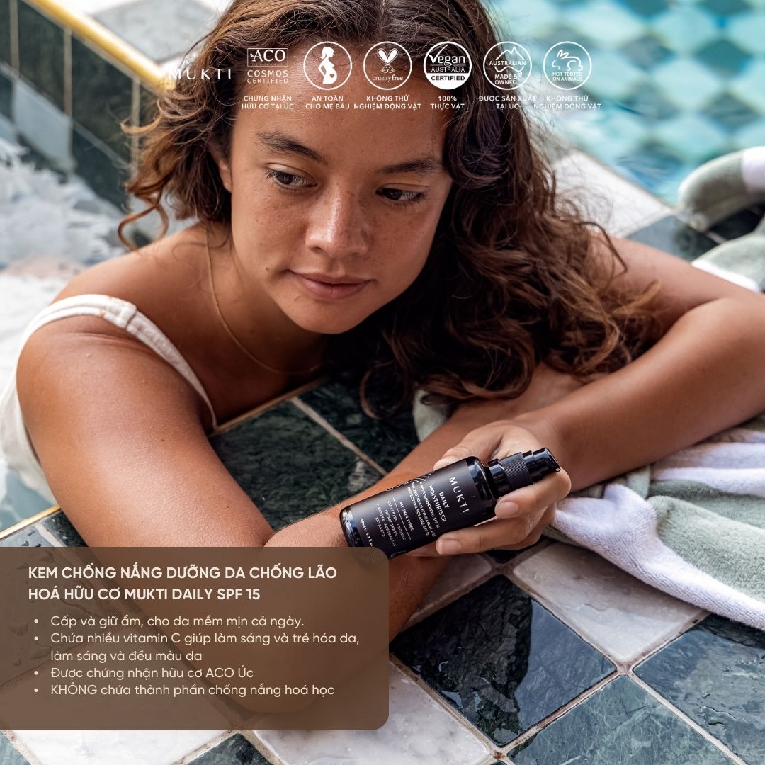 Kem Chống Nắng Dưỡng Da Chống Lão Hoá Mukti Daily Moisturiser With Sunscreen SPF 15 50Ml