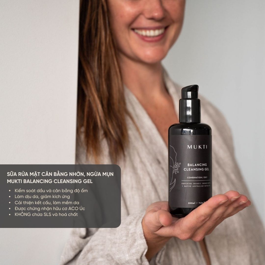 Sữa Rửa Mặt Cân Bằng Ngừa Và Trị Mụn Mukti Balancing Cleansing Gel 200Ml