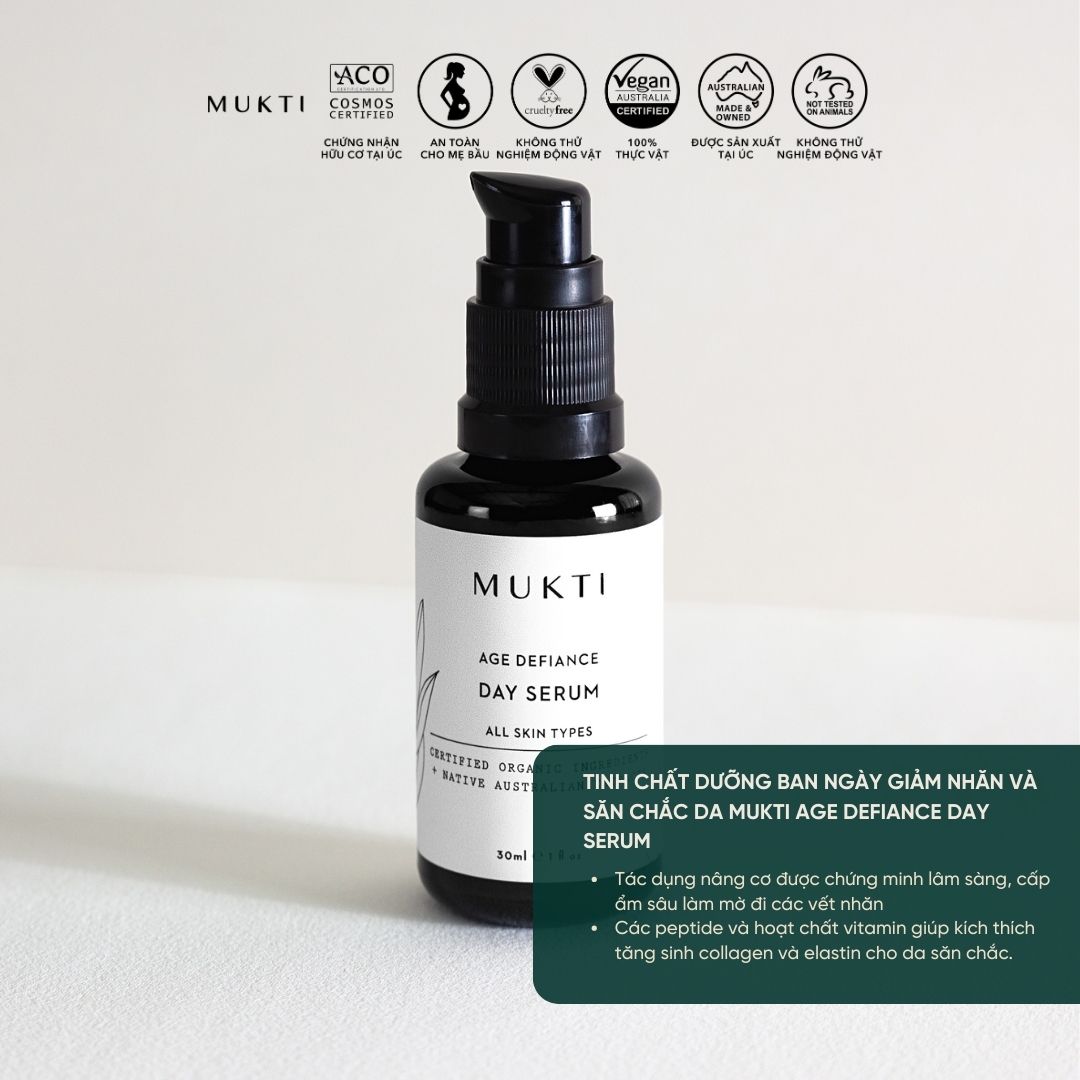 Tinh Chất Dưỡng Ban Ngày Giảm Nhăn Và Săn Chắc Da Mukti Age Defiance Day Serum 30Ml