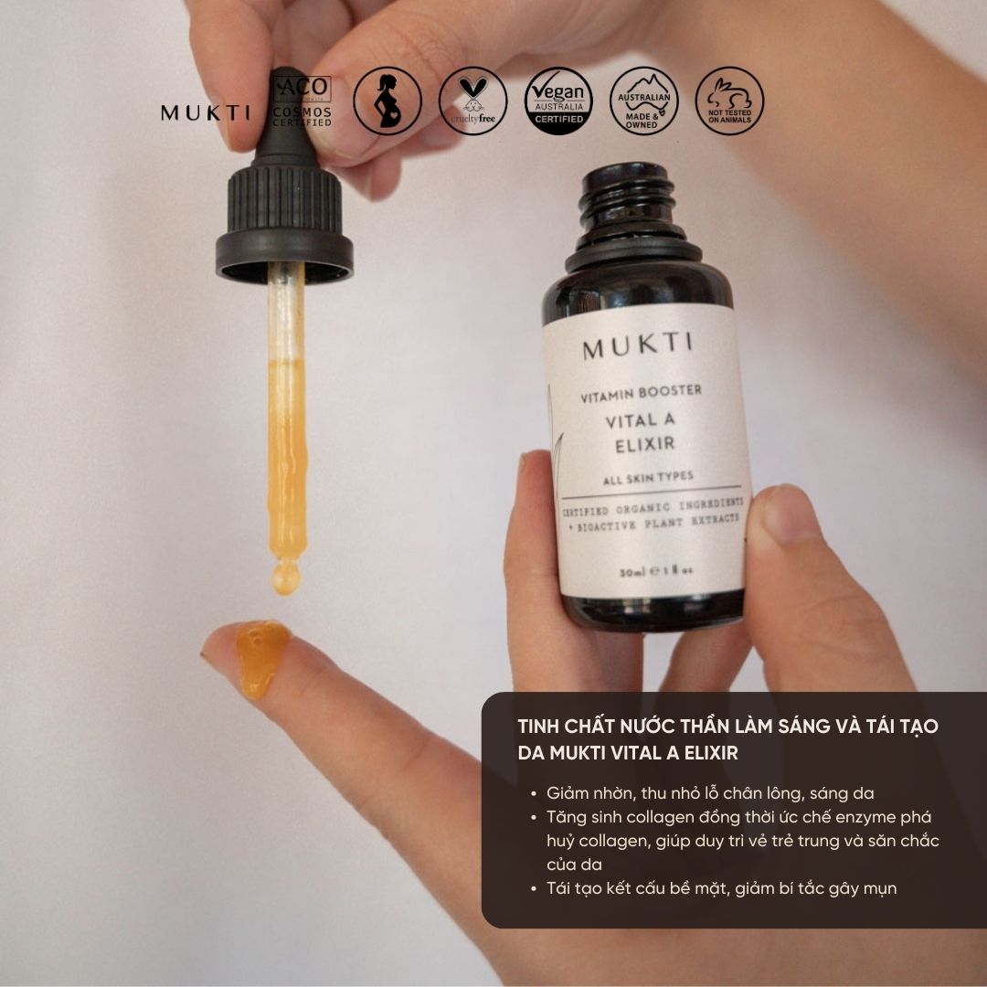 Tinh Chất Nước Thần Tăng Cường Vitamin A Làm Sáng Và Tái Tạo Da Mukti Vital A Elixir 30Ml