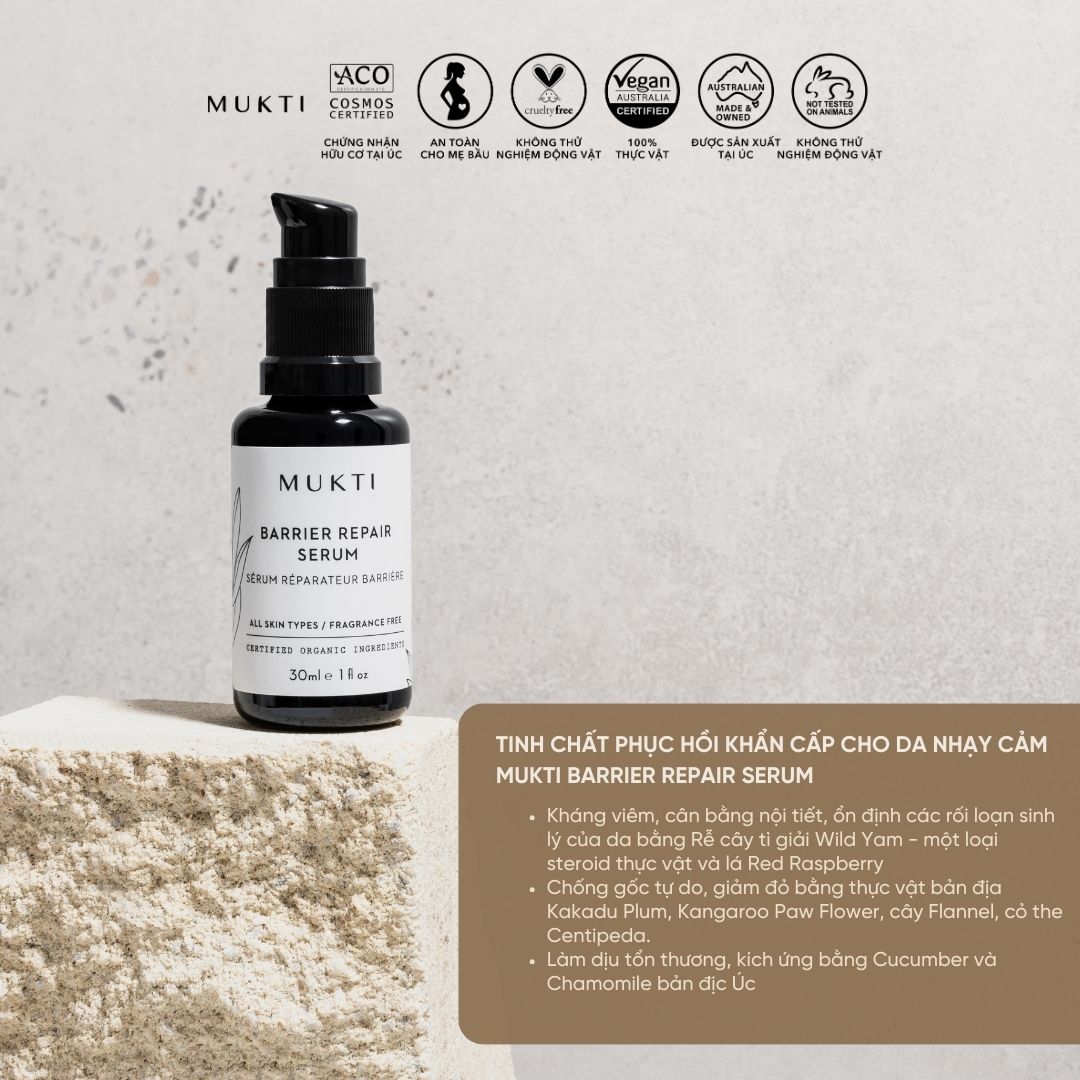 Tinh Chất Phục Hồi Khẩn Cấp Cho Da Nhạy Cảm Mukti Barrier Repair Serum 30Ml