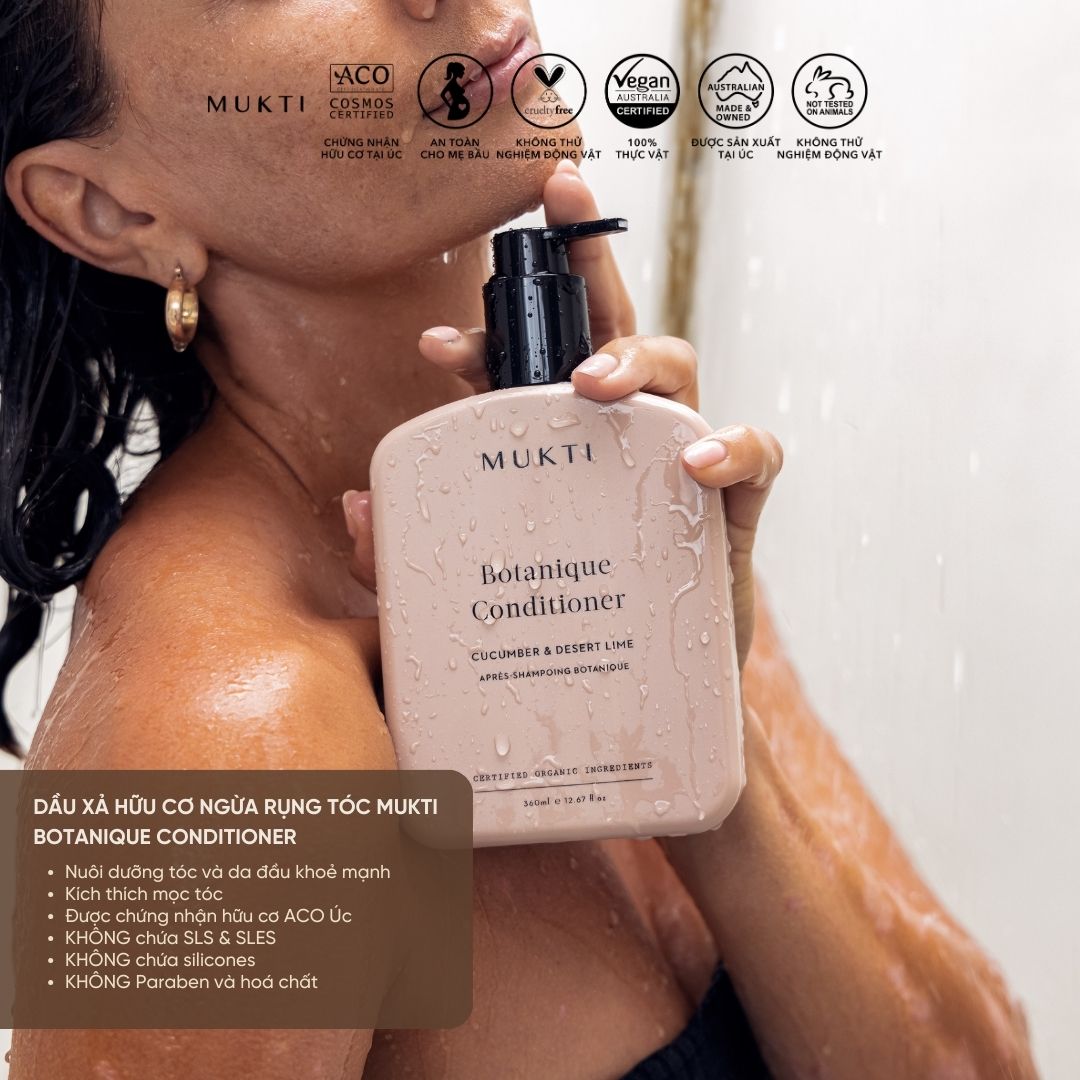 Dầu Xả Phục Hồi Suôn Mượt Mukti Botanique Conditioner 360Ml