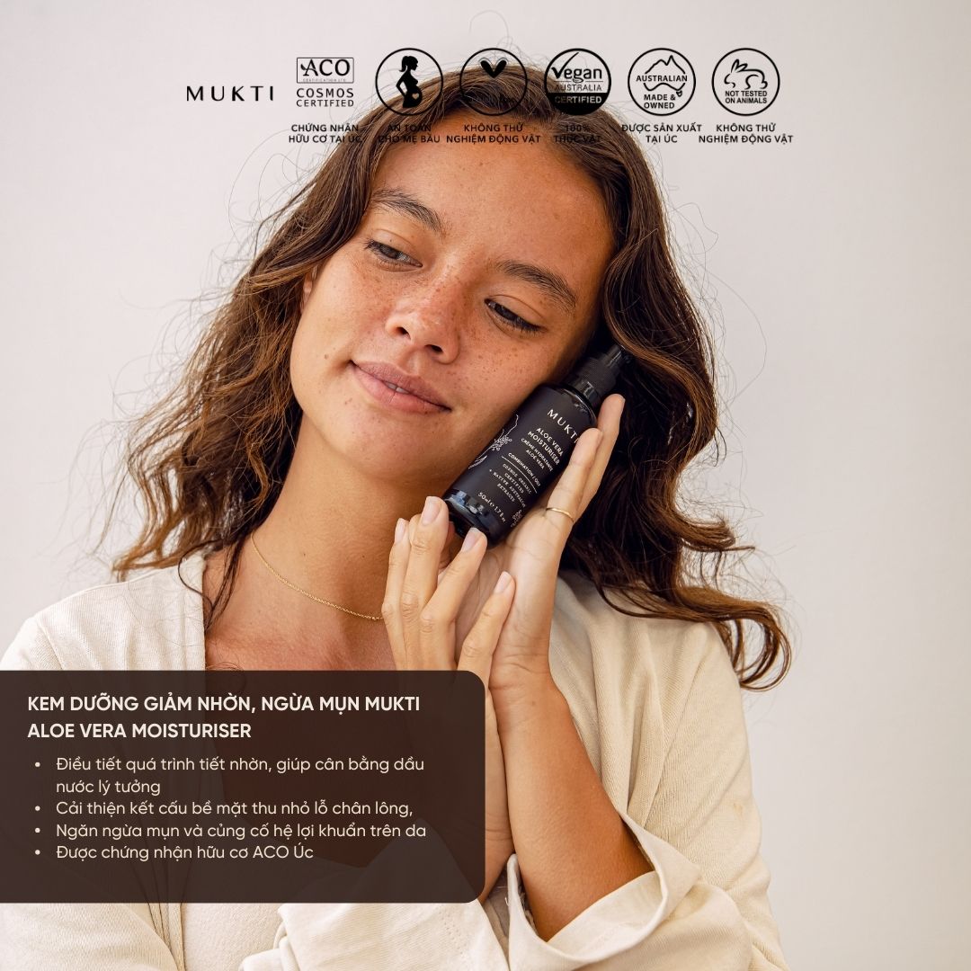 Kem Dưỡng Cân Bằng Ẩm Kiểm Soát Dầu Mukti Aloe Vera Moisturiser 50Ml