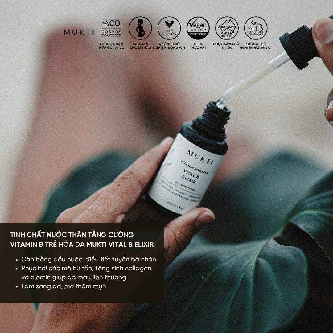 Tinh Chất Nước Thần Tăng Cường Vitamin B Trẻ Hóa Da Mukti Vital B Elixir 30Ml