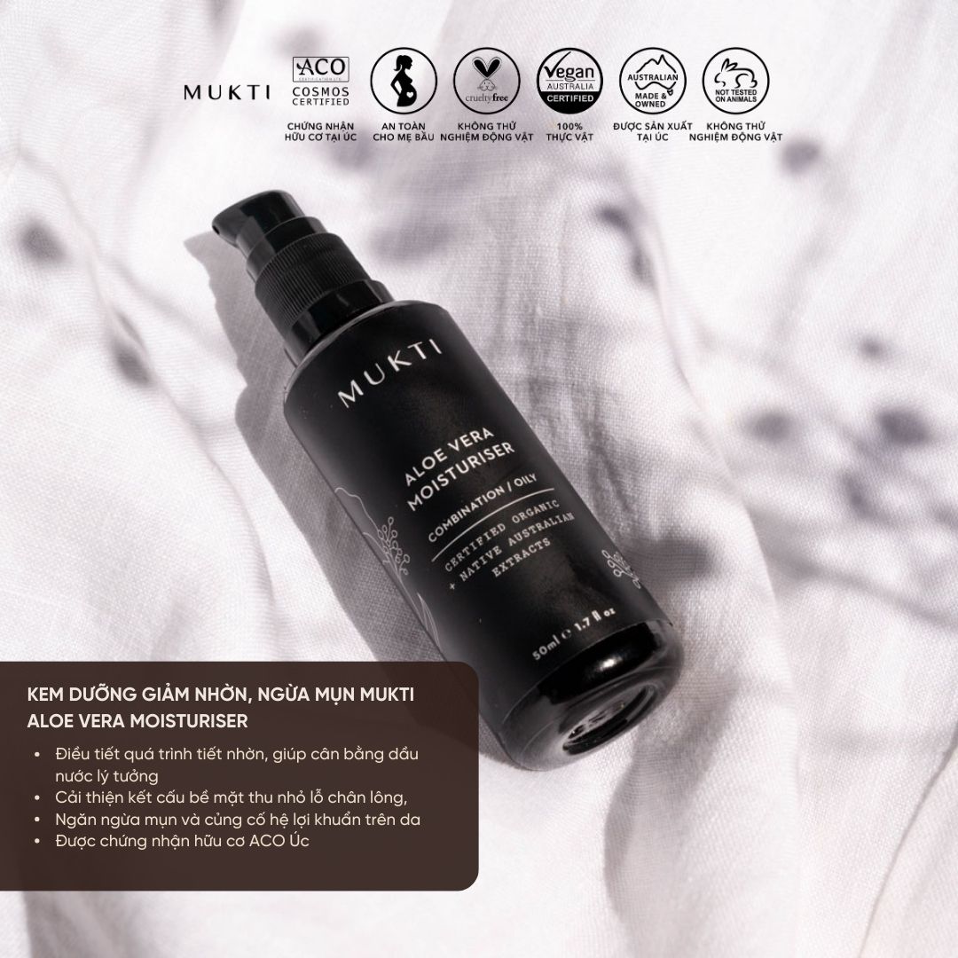 Kem Dưỡng Cân Bằng Ẩm Kiểm Soát Dầu Mukti Aloe Vera Moisturiser 50Ml