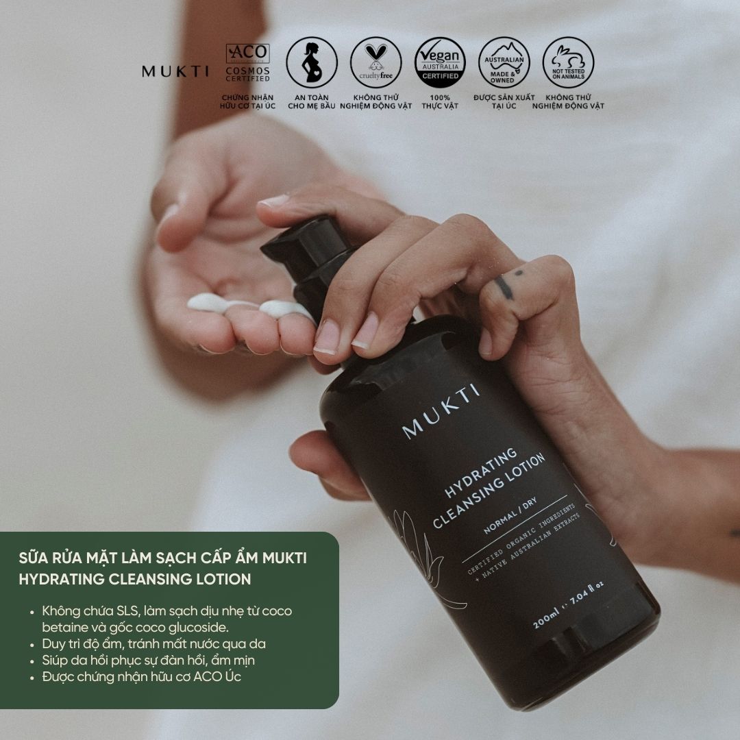 Sữa Rửa Mặt Làm Sạch Cấp Ẩm Mukti Hydrating Cleansing Lotion 200Ml