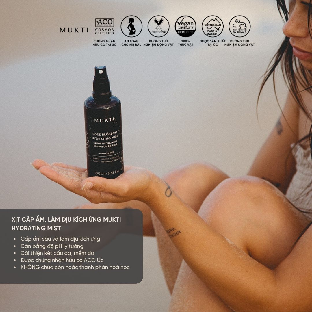 Tinh Chất Xịt Dưỡng Ẩm Hoa Hồng Mukti Rose Blossom Hydrating Mist 100Ml