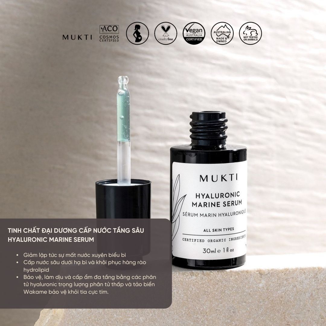 Tinh Chất Đại Dương Cấp Nước Tầng Sâu Mukti Hyaluronic Marine Serum 30Ml