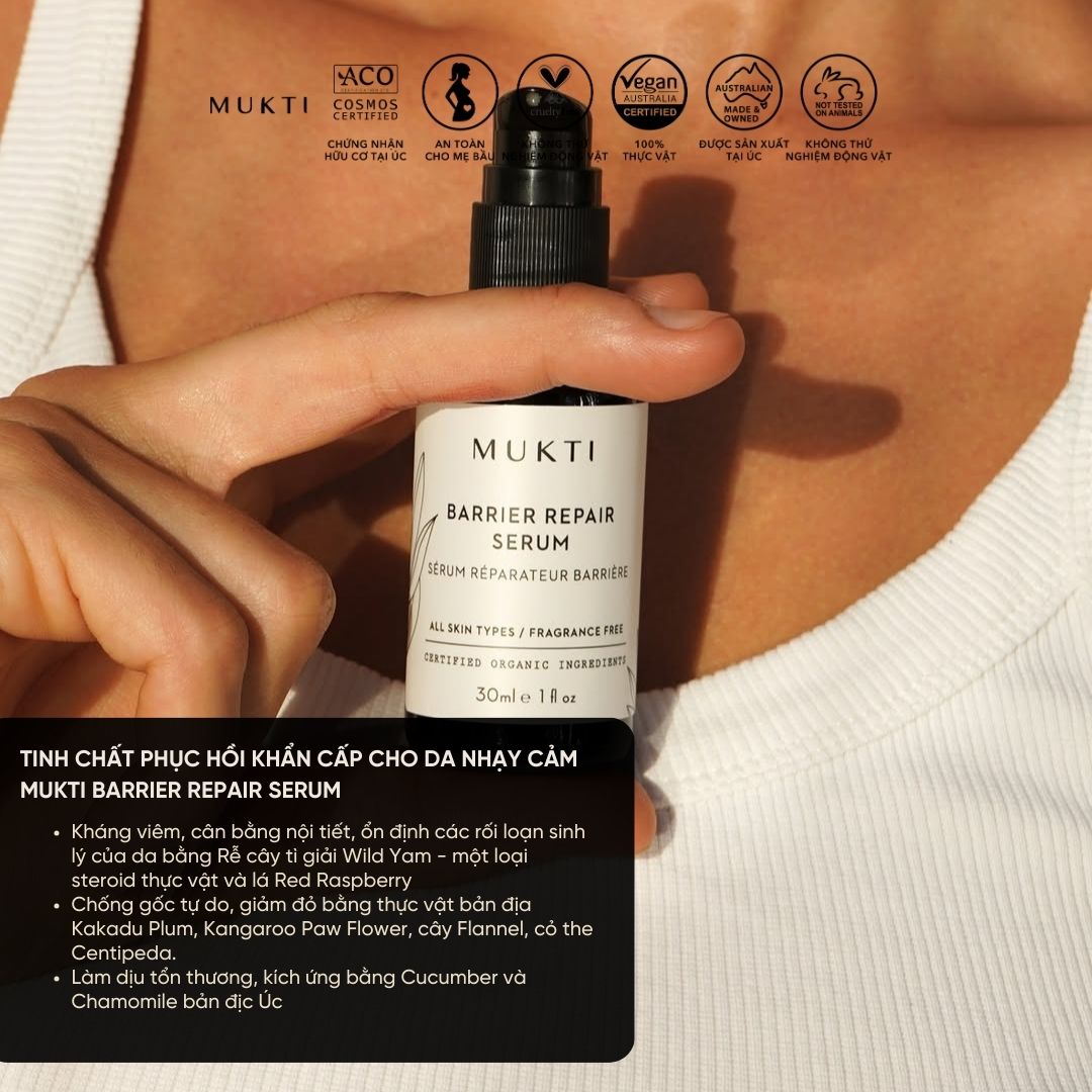 Tinh Chất Phục Hồi Khẩn Cấp Cho Da Nhạy Cảm Mukti Barrier Repair Serum 30Ml