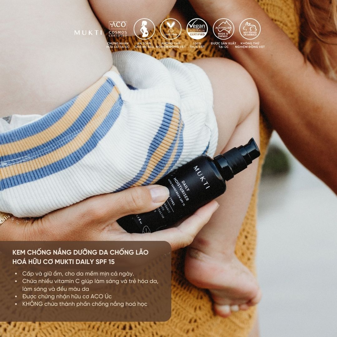 Kem Chống Nắng Dưỡng Da Chống Lão Hoá Mukti Daily Moisturiser With Sunscreen SPF 15 50Ml