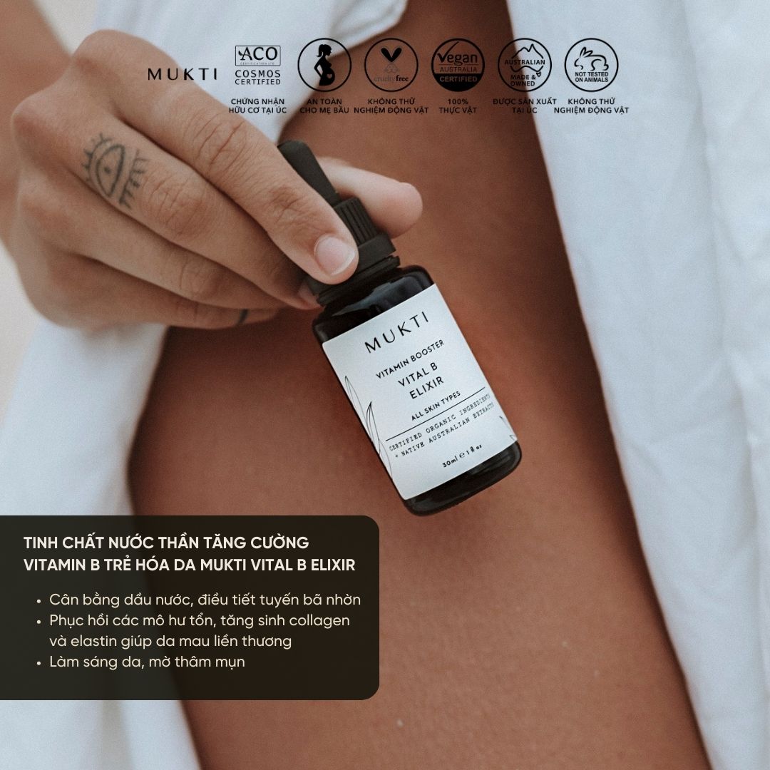 Tinh Chất Nước Thần Tăng Cường Vitamin B Trẻ Hóa Da Mukti Vital B Elixir 30Ml