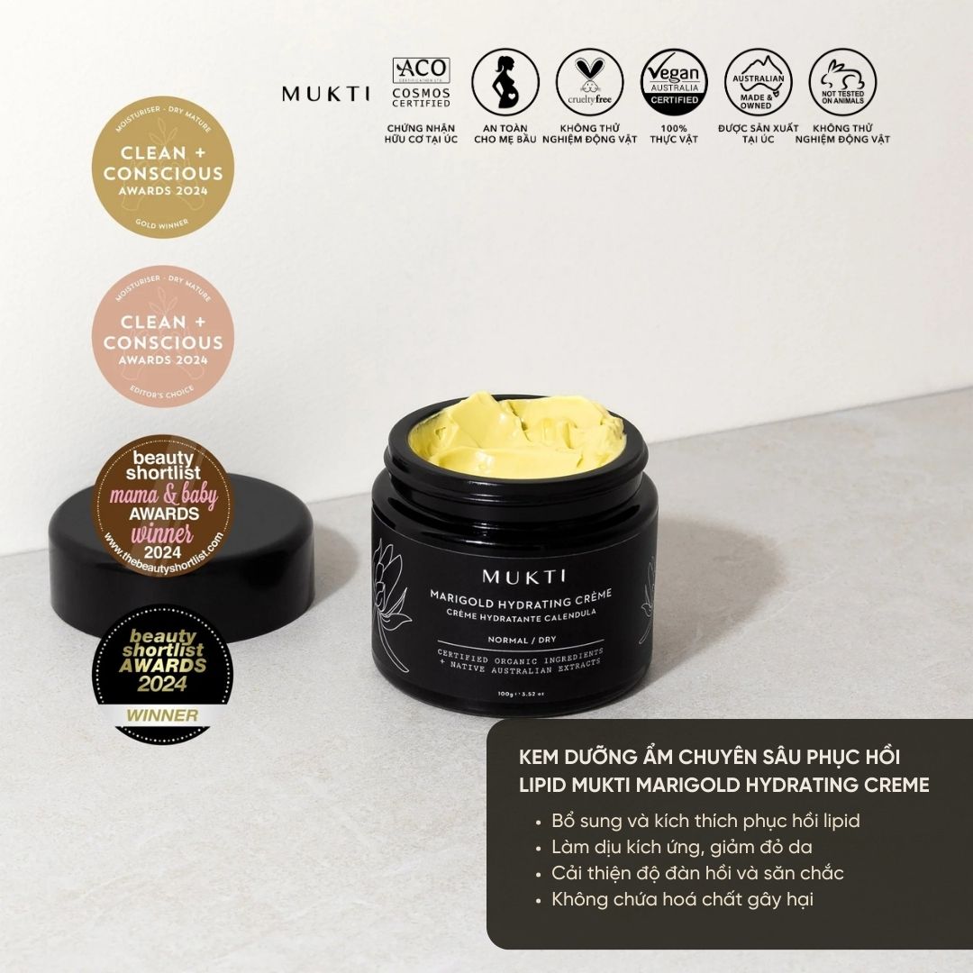 Kem Dưỡng Ẩm Chuyên Sâu, Phục Hồi Lipid Mukti Marigold Hydrating Creme 100G