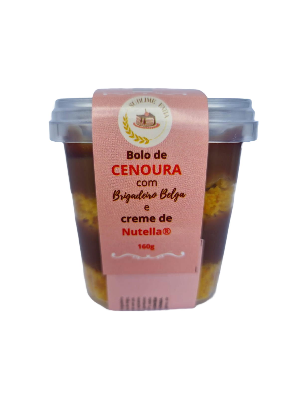 Bolo de Pote Cenoura C/ Nutela 150gr